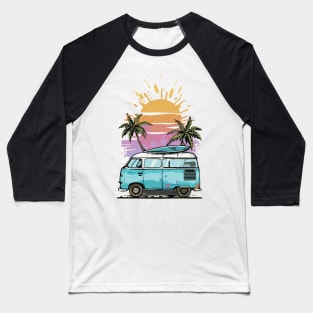 Surfing Time during the Sunset Chill on Beach Baseball T-Shirt